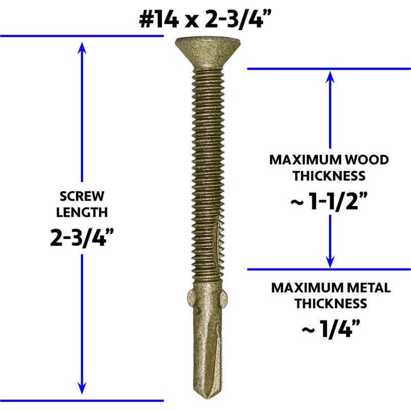 Jake Sales 14x2-3/4 Reamer Tek Torx/Star Head Self-Drilling Wood to Metal Screws - for Flatbeds, Trailers - T-30 Torx Screw Head 5 POUNDS 170 Screws - Image 4